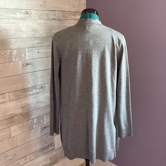 NWT CABLE & GAUGE Scallop Edge Gray Knit Open Cardigan - Picture 9 of 9